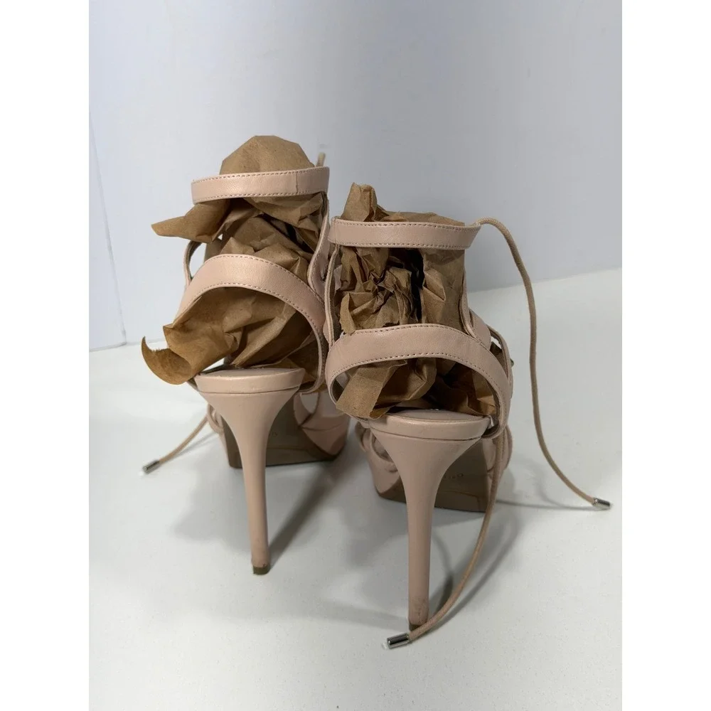 Guess Nude‎ Beige Lace Up Platform Gladiator Stiletto Heels Sandals Womens Sz 7M